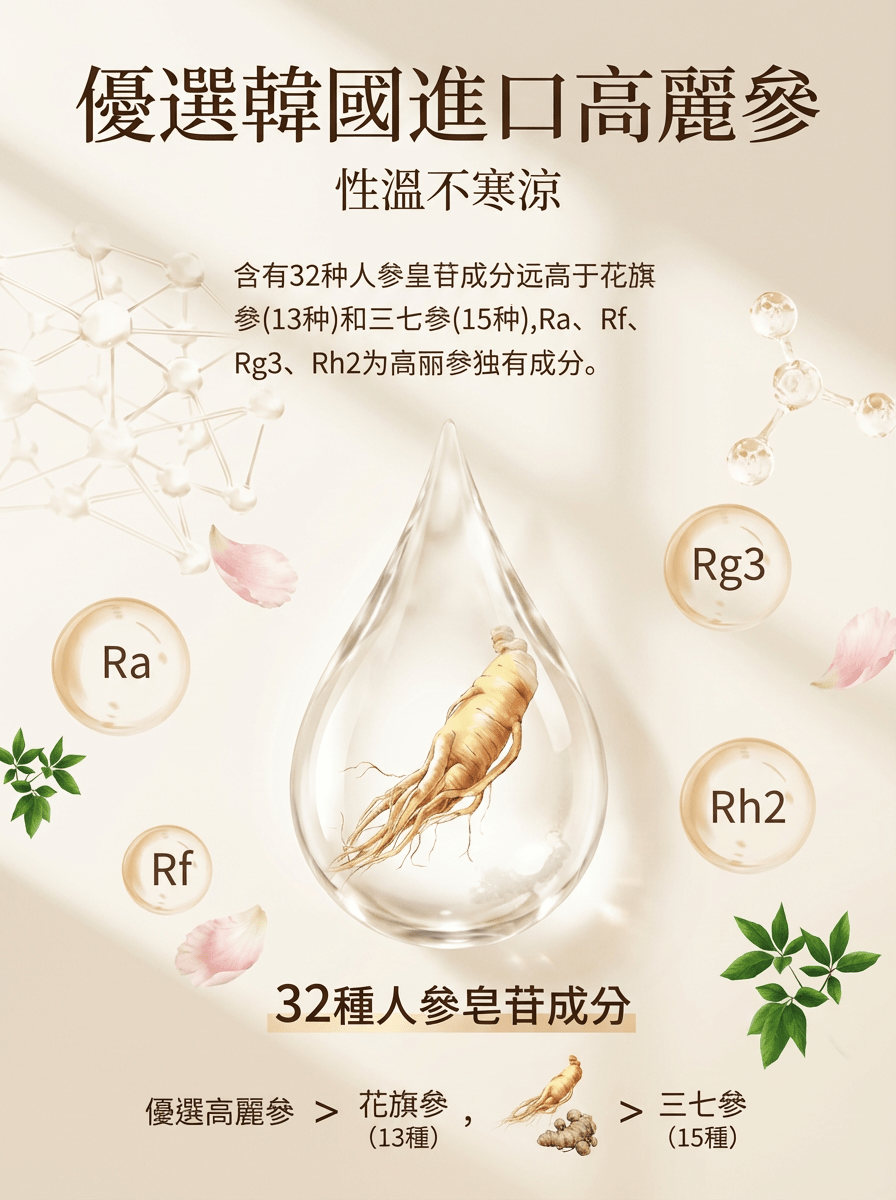 Fopiz人參皂苷氣血丸，天然補氣提振活力，增強肝臟健康，抗氧化改善氣血，營養補充劑