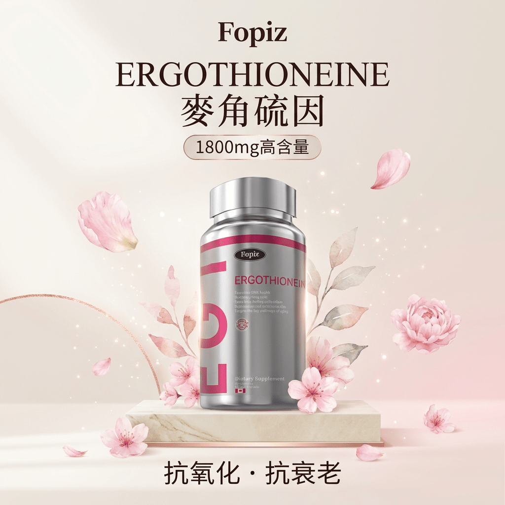 FOPIZ 麥角硫因保健食品EGT童顏瓶，抗衰老增活力，嫩膚美白，全面細胞健康營養補充劑