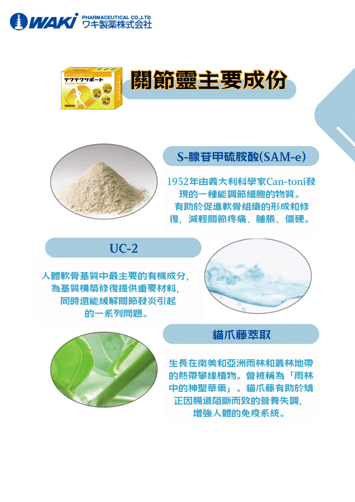 WAKi 關節靈營養補充劑，含三重修復軟骨、消炎鎮痛和潤滑關節的日本科研配方，提升關節健康